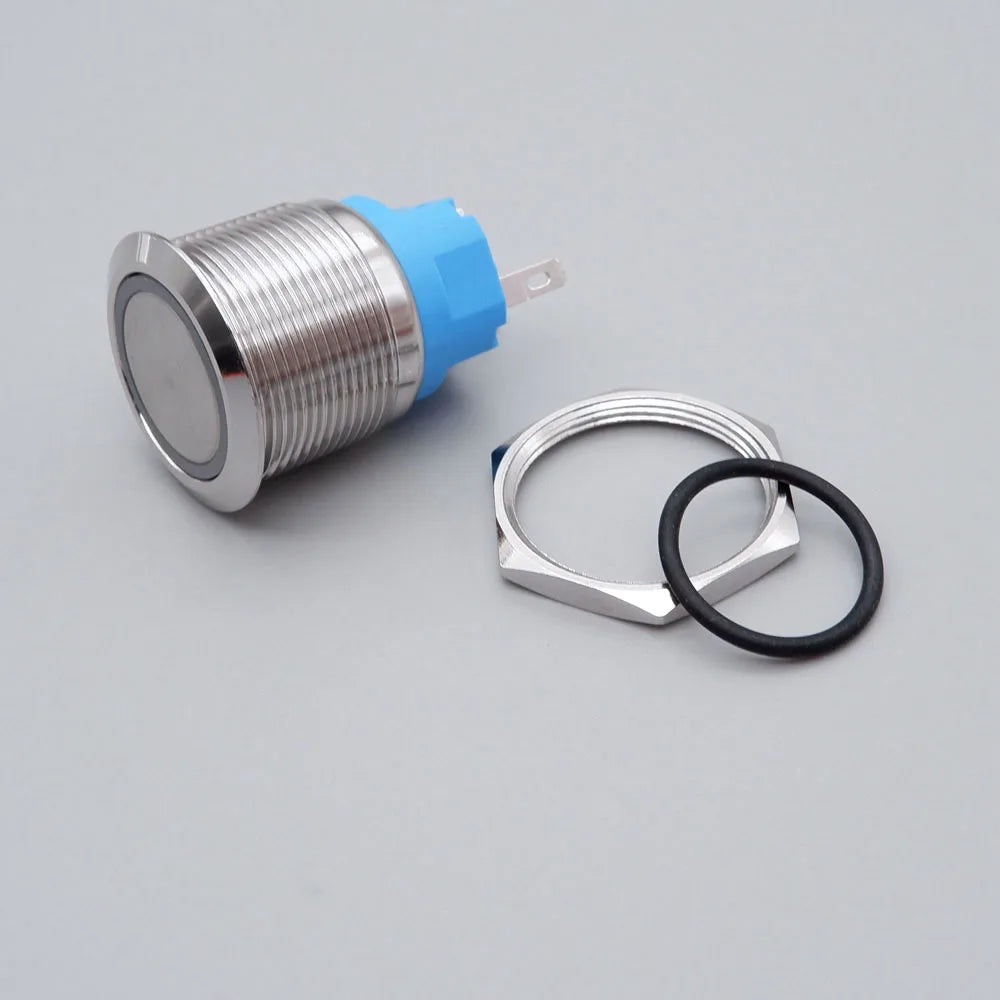 40pcs 22mm Push Button Switch Latching Momentary Metal PC Power LED Light On Off with Wire Waterproof 12v 3v 5v 6v 24v 220v Red