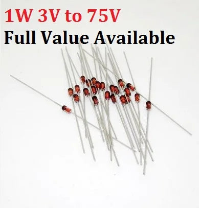 50PCS 1W Zener Diode IN4743A/13V IN4744A/15V 1N4745A/16V IN4746A/18V IN4747A/20V IN4748A/22V IN4749A/24V IN4750A/27V IN4751A/30V