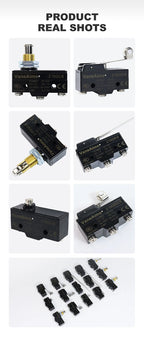 Z-15 Micro Limit switch Travel Switch Small Horizontal Roller Lever 15A 250V 1NO1NC Normally Open Normally Closed Travel Switch