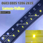 Highlight 0603 0805 1206 2835 SMD LED, Lemon-yellow, 3V Light Emitting Diode Lamp Beads