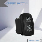 12V Arrow Up Down Rocker Switch White Led 7Pin On-Off-On, Momentary (On)-Off-(On) Toggle Switch Waterproof DPDT Button Switch