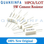 10CS/LOT 5W 5% Cement Resistor Power Resistance 0.1R-100K 0R47 0R5 1K 10K 1R 5R 5R1 4.3R 4.7R 5R 5.1R 43R 47K 51R 470R 100K ohm
