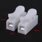 20Pcs CH2 Spring Quick Wire Connector Cable Clamp 2p Electrical Crimp Erminal Block 2 Way Easy Fit For Led Strip
