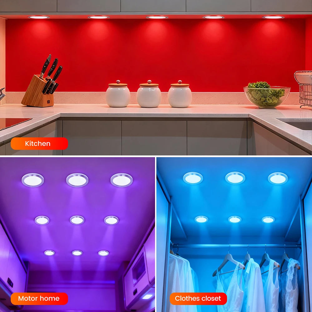 1 2 3 5 6 8 Lihgts RGB LED Cabinet Light 12V WiFi Bluetooth 24Key 44Key Remote Control Power Kit for Kitchen Wardrobe Lighting