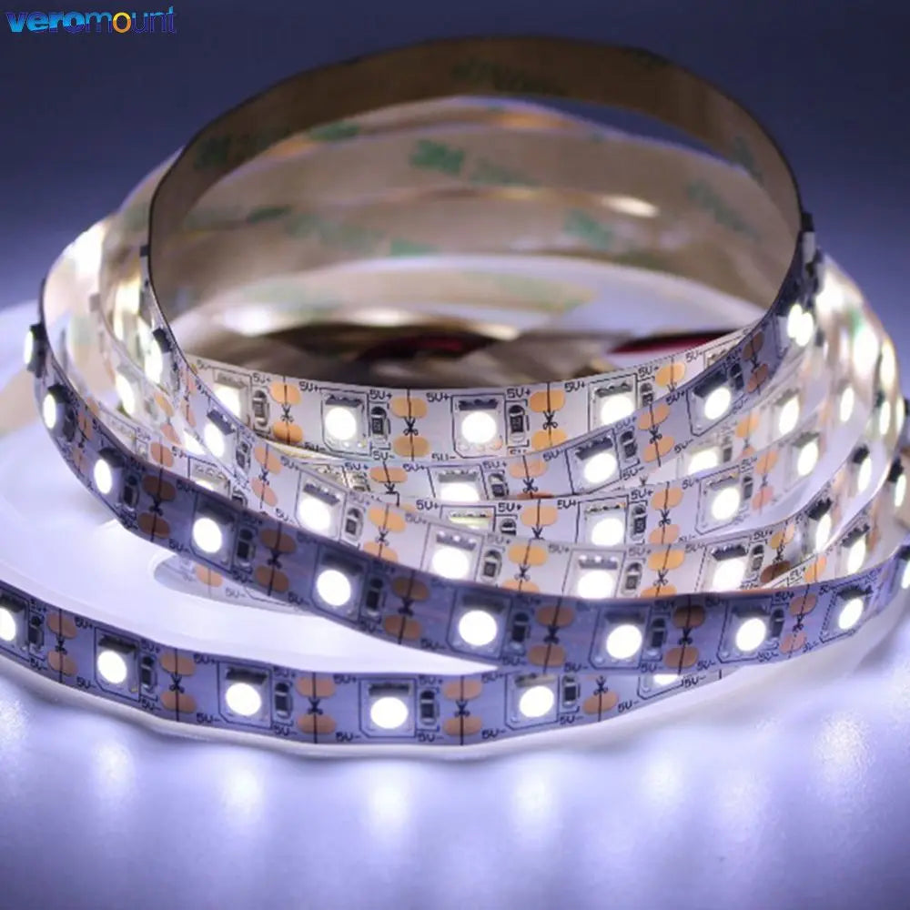 5m DC5V 12V 24V SMD 5050 LED Strip Light TV Backlight IP20 IP65 Waterproof  Cool Warm White 4000K RGB Tape Ribbon for Decoration