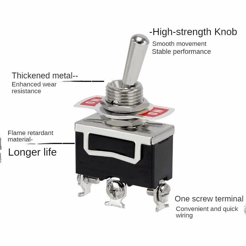 6Pcs Heavy Duty Car Boat Rocker Toggle Switch 15A 250V 2 3 Pin 2 3 Gang SPST ON/OFF Rocker Switches with Boot Spst Rocker Switch