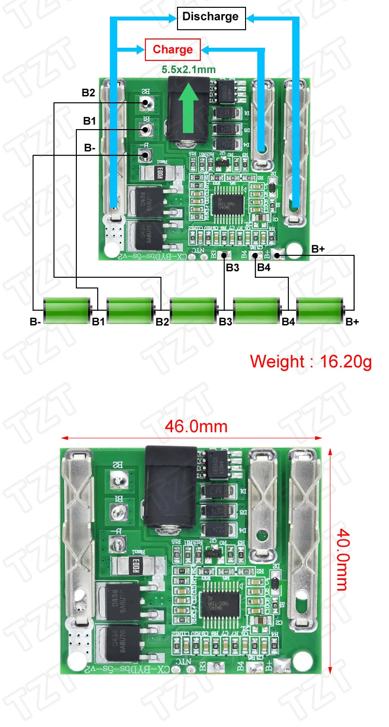 5S 18V 21V 20A Battery Charging Protection Board Li-Ion Lithium Battery Pack Protection Circuit Board BMS Module For Power Tools