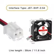 3010 4010 5010 3D Printer Cooling Fan, 12V 24V 5V 2Pin Low Noise, for Ender 3-Style J-Head Heatsink