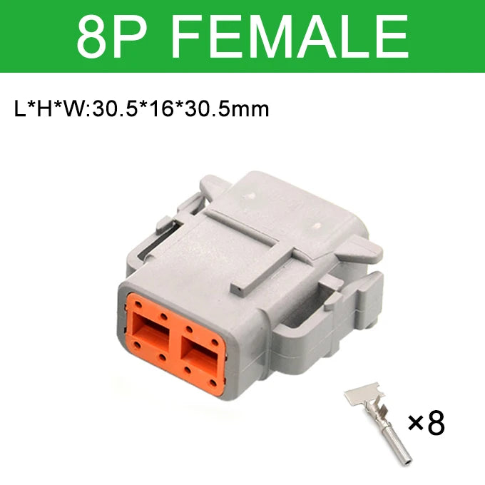 Deutsch Connector DTM Waterproof Automobile Connector With Terminal Male Female Plug&Socket DTM04-2/3/4/6/8/12P DTM06
