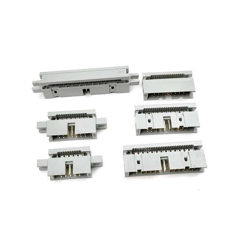 2pcs 2.54MM Pitch IDC Type Box Header 10/14/16/18/20/30/34/40/50 PIN Connector Male Headers for 1.27mm Pitch Flat Cable