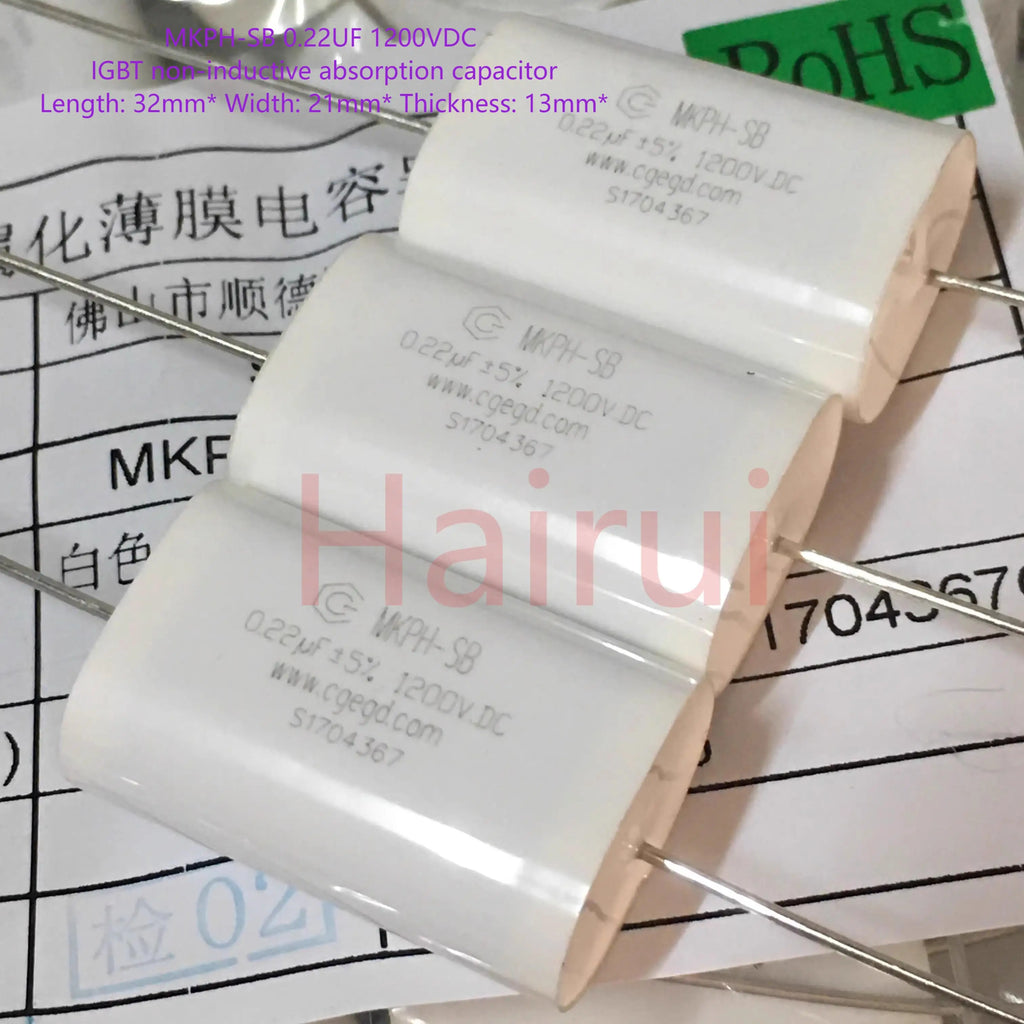5pcs/lot MKPH-SB 1200V 0.1uf 0.22UF 0.47uf 0.68uf  5% IGBT non-inductive absorption thin-film capacitor