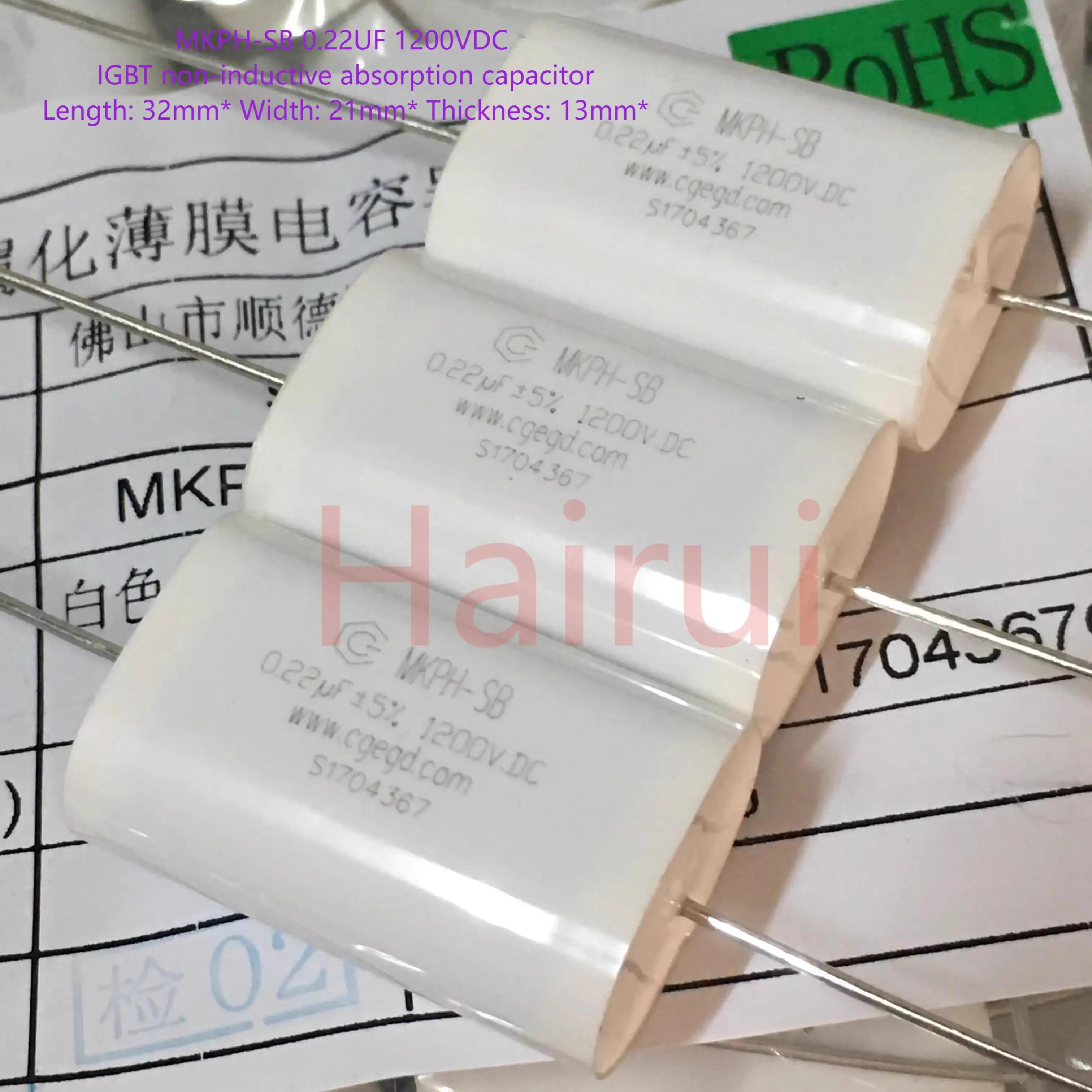 5pcs/lot MKPH-SB 1200V 0.1uf 0.22UF 0.47uf 0.68uf  5% IGBT non-inductive absorption thin-film capacitor