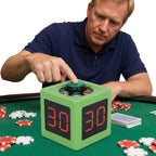 Poker Shot Clock with 1.4in Display 4 Sides Cube Timer 5-Level Brightness No Battery for Poker Casino Chess Tournament