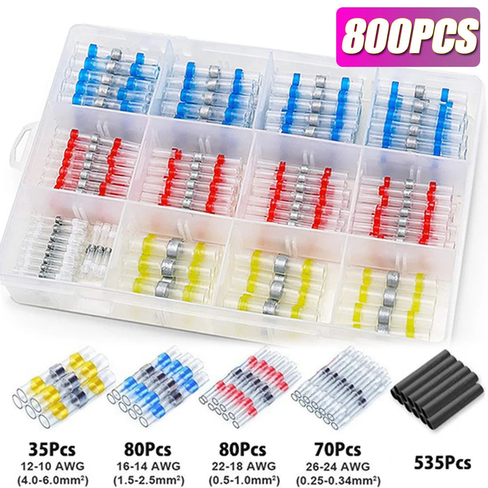 50-1200PCS Heat Shrink Tubing Wires Cable Sleeves Waterproof Solder Seal Wire Connector Electric Cable Protection with Heater