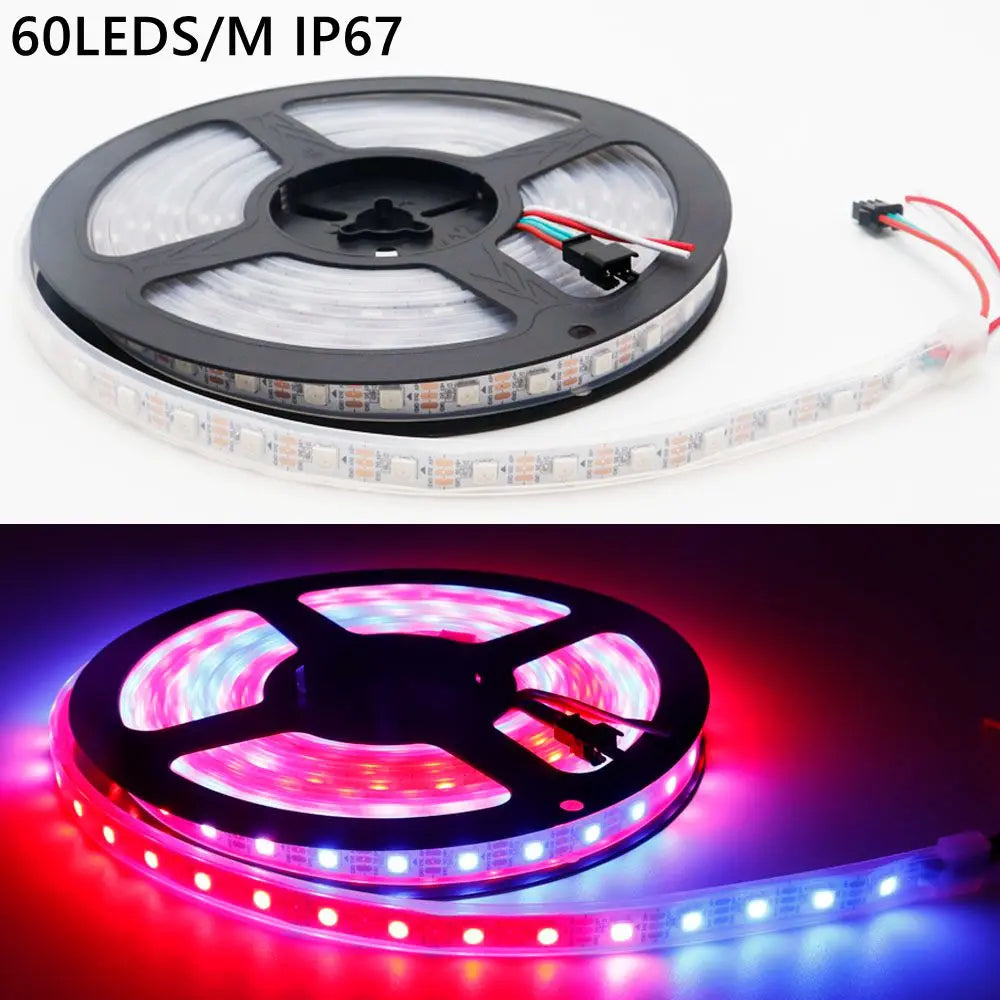 DC5V WS2812B Led Strip Light 30/60/74/96/144 LEDs/m Individually Addressable Smart 5050 RGB WS2812 Pixels Led Light IP30/65/67