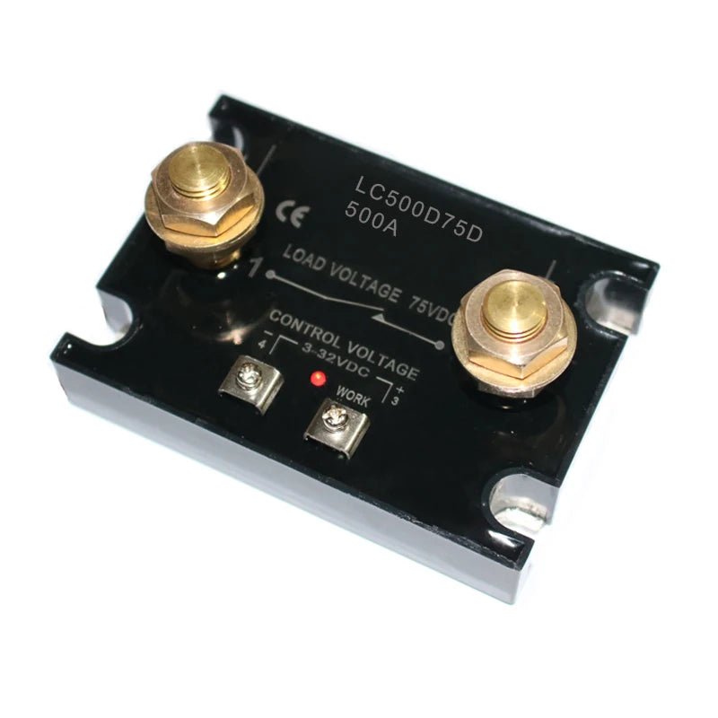 DC Control DC Solid State Relay 3-32VDC Control 75VDC Load Voltage High Current 500A 1000A with Heat Sink Raditor High Power SSR