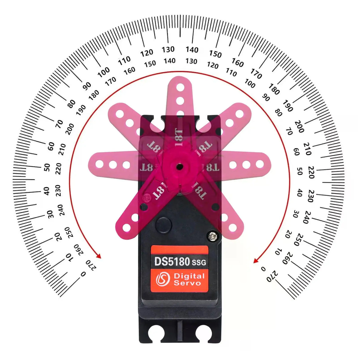 80kg.cm Digital Servo High Torque 7.4V Motor Metal Robotic 180/270 Degree Waterproof IP66 with Arm for HPI Baja 5B SS RC Car