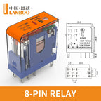 LANBOO J13A 12A/8A 12VDC/24VDC/220VAC Micro Voltage Plug-in Universal Intermediate Relay 5Pin/8Pin Base Sold Separately