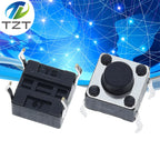 50PCS Tactile Push Button Switch for Arduino 6x6x5mm 6*6*5mm 4PIN