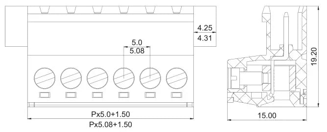 2/5 Sets 2EDGWC 5.08mm Pitch Plug-in Terminal Block, Through-Wall Welding-Free Panel Mount Connector (2P-10P)