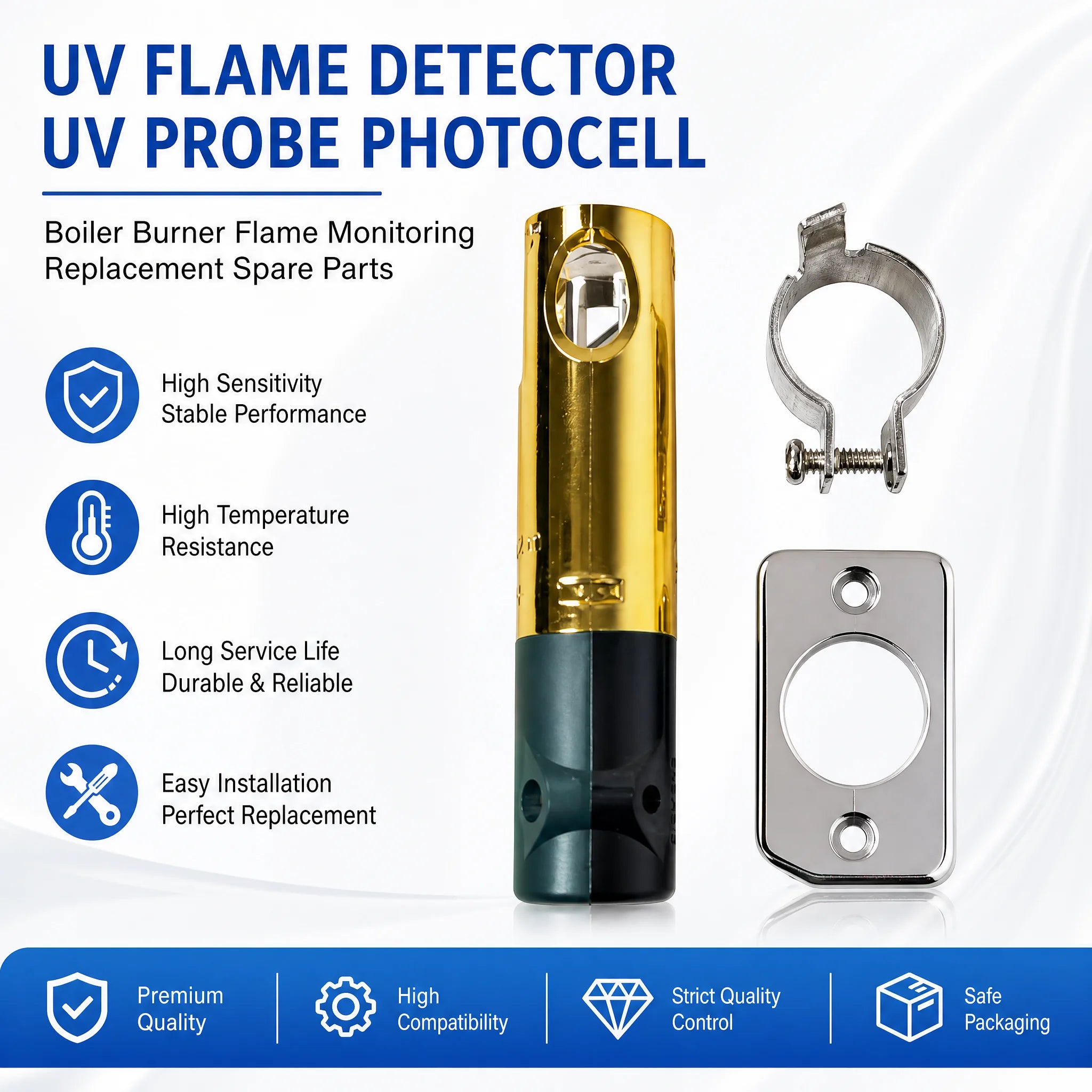 QRA2 Burner UV Flame Sensor Probe Photocell Electric Eye
