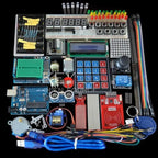 【HOT-PRICE!】Starter Kit For Arduino Uno R3 Uno R3 Breadboard And Holder Kit Step Motor / Servo Kit 1602 LCD Kit Jumper Wire Kit