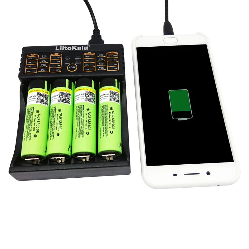LiitoKala Lii-402 Universal Smart Battery Charger Compatible with Multiple Sizes Including 18650, 26650, 18500 Batteries