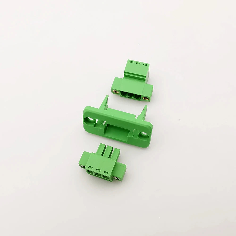 2Sets 3.81mm Pitch 2/3/4/5/6/7/8/9/10/12Pin Pluggable PCB Screw Terminal Block Connector with Fixed Panel JM15EDGWC-3.81