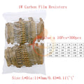 Carbon Film Resistors Assortment Kit set 1/8W 1/4W 1/2W 1W 2W 3W 5W 5% Electronic Components resistor package