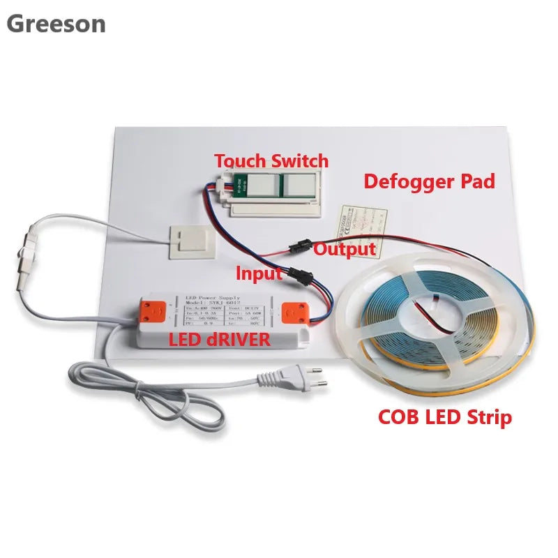DC 12V 5A 60W LED Touch Dimmer Light Switch Touch Sensor For Mirror With Changing Dimmer Anti Fog