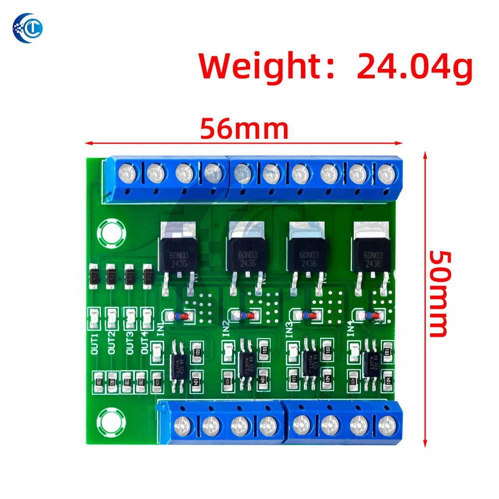 MOS FET 4 Channel Pulse Trigger Switch Controller Board PWM Optocoupler Opto-isolator Driver Board for Motor LED Light