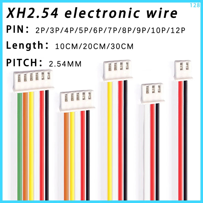 10PCS JST XH2.54 MX 2.54mm Wire Cable Connector 2/3/4/5/6/7/8/9/10/12 Pin 2.54MM Pitch Plug 10CM/20cm/30CM Wire Length 26AWG
