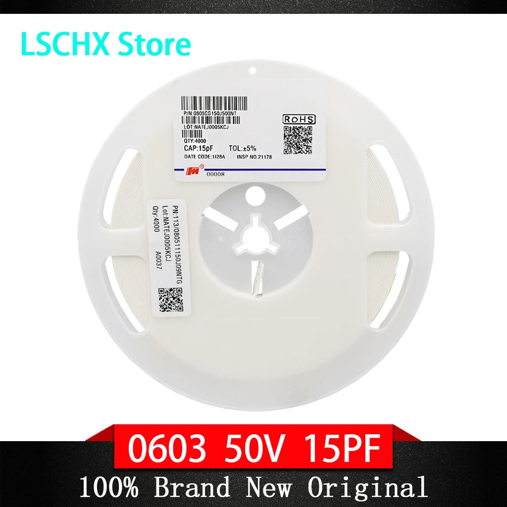 Capacitors 4000PCS 0603 1608 COG/NPO RoHS 50V 0.5% 5% 8.2PF 9PF 9.1PF 10PF 11PF 12PF 13PF 15PF SMD High quality