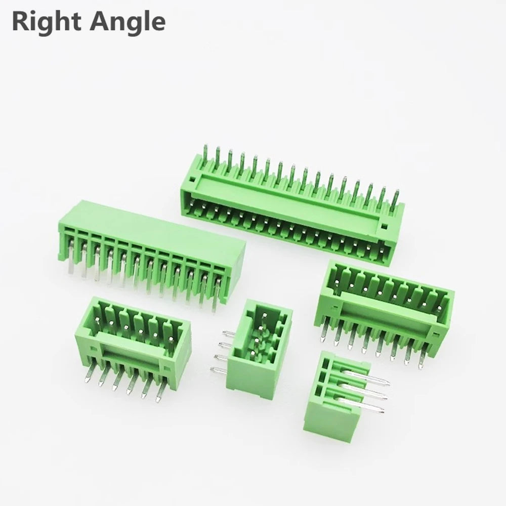 10Pairs 15EDG 2.54 mm KF2EDG PCB Screw Terminal Block Connector Right Angle/ Straight Needle Plug Pin Header Socket 2P-12 Pin