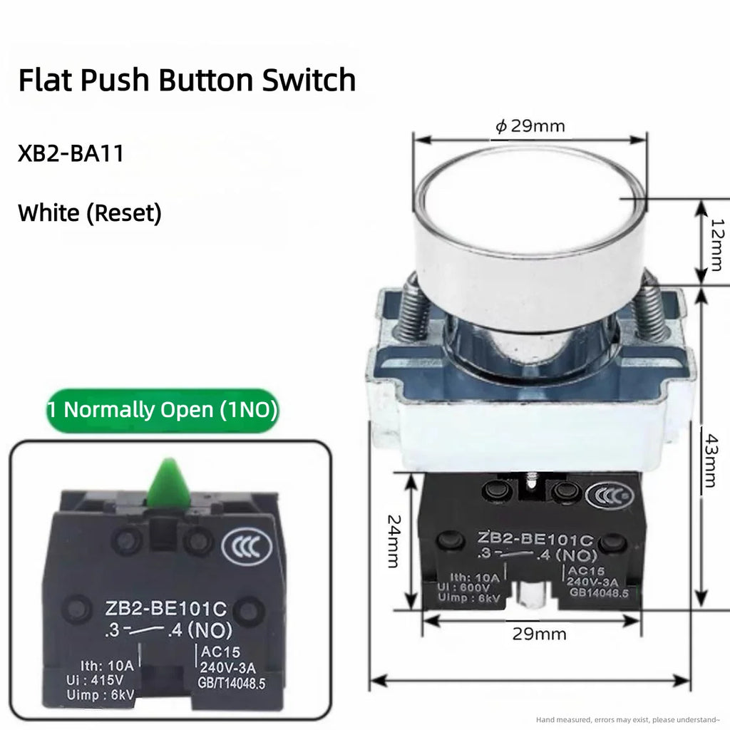 XB2 button switch metal emergency stop reset rotating mushroom head jog power start stop