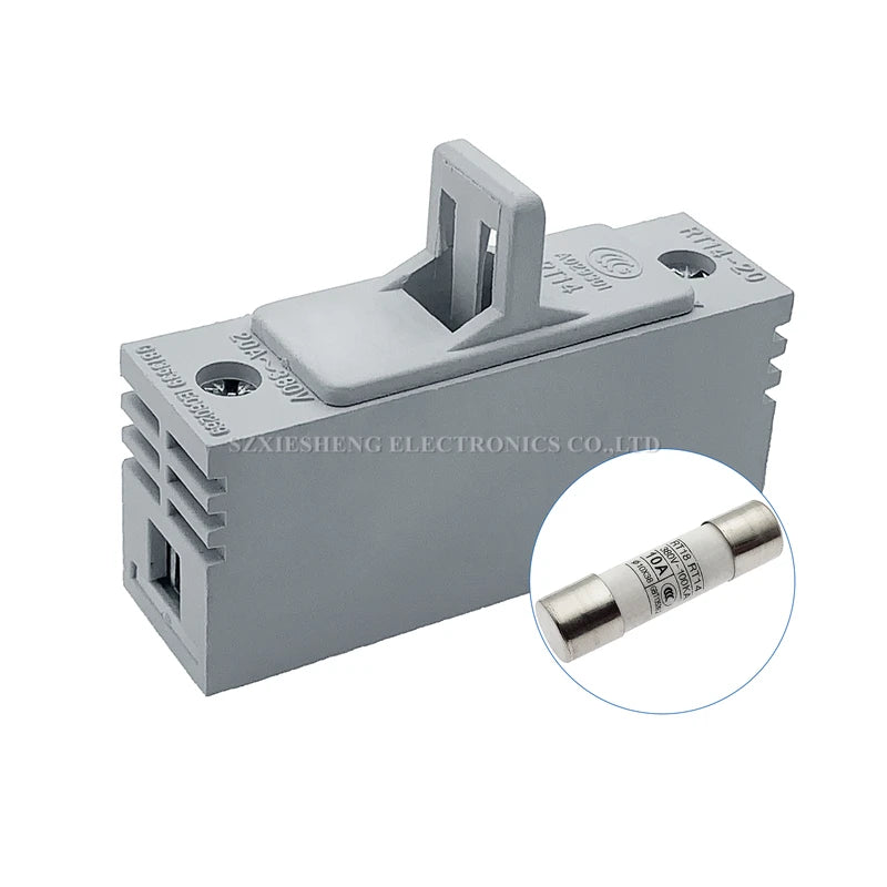 1Set RT14-20 10*38MM Fuse Holder 20A~380V With Ceramic Fuse 0.5A 1A 2A 3A 4A 5A 6A 8A 10A 16A 20A 25A 32A 380V RO15 RT18 RT14