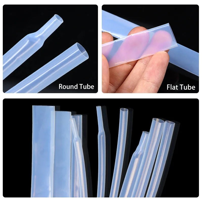 1/5m PTFE Heat Shrink Tube Transparent Diameter 0.5/1/2/2.5/4/5/6/8/10/12mm High Temperature 260℃ 1.7:1 Shrinkage Tubing