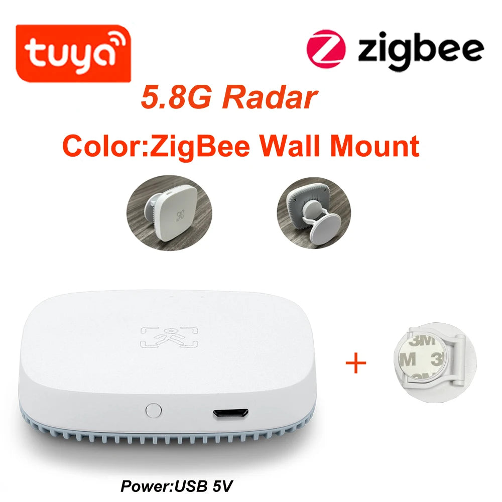 Haozee Tuya WiFi /Zigbee Human Presence Detector Smart Human Body PIR Sensor Radar Detector Microwave Motion Sensors