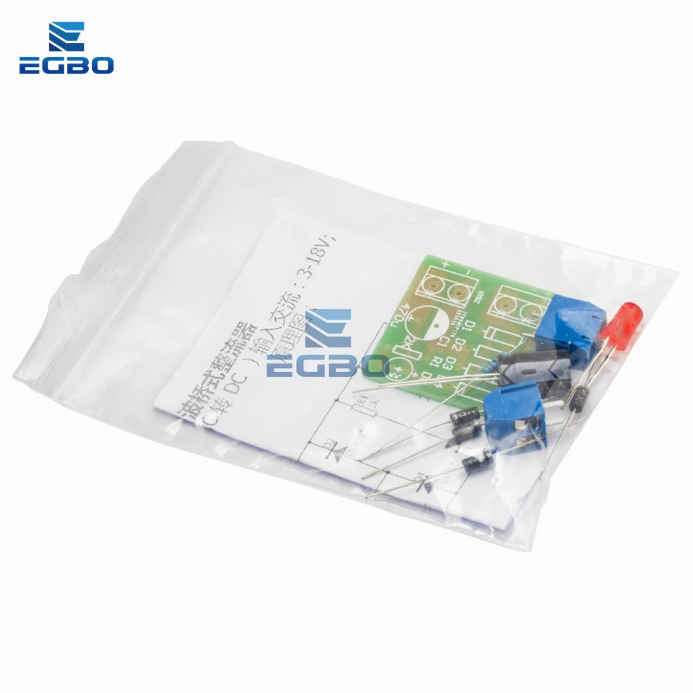 EGBO 1N4007 Bridge Rectifier AC to DC Converter Full Wave Rectifier Board Module DIY KIT