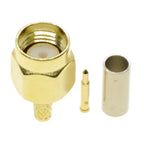 SMA Male Plug SMA Female Jack RPSMA RF Coax Coaxial Connector Crimp right angle LMR100 RG174 RG316 RG58 RG142 RG400 50-3 Cable