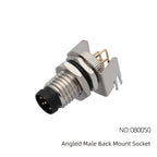 CAZN M8 Angled Male Back Mount Socket 3/4/5/6/8 Core Aviation Plug IP67/68 Waterproof Welding PCB Connector
