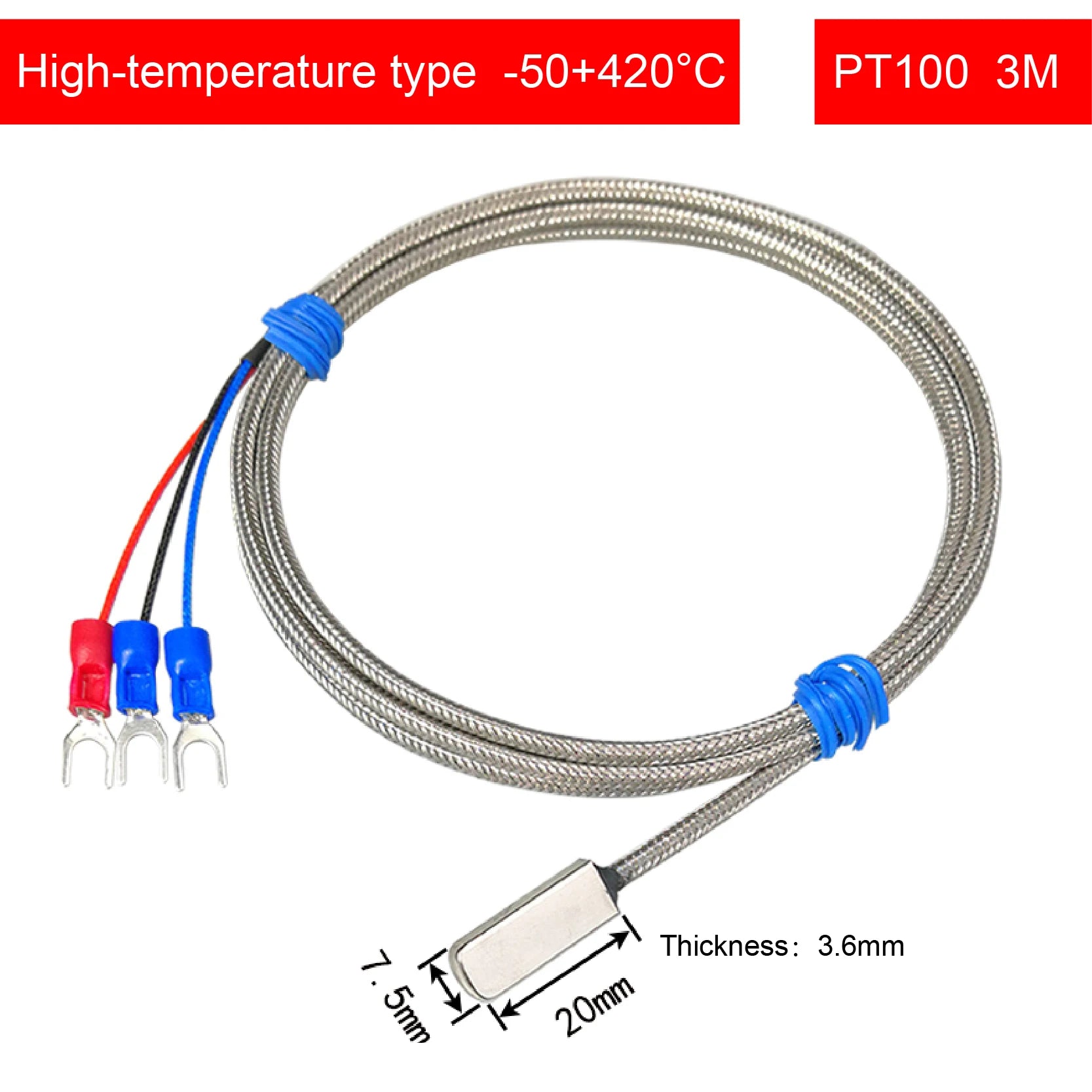 Adhesive RTD Stick-on Temperature Sensor Surface Mount RTD Pasted Type Surface End RTD Self-Adhesive RTD