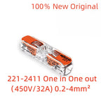 WAGO holes Lever wire connector 221-412 221-413 221-415 221-612 221-613 221-615 Quick Wiring terminal 0.14-4mm²/AWG24-12 2/3/5