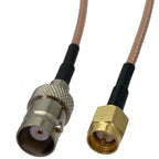1pcs RG316 BNC Female Jack to SMA Male Plug RF Coaxial Connector Pigtail Jumper Cable Straight New 4inch~10FT FJM-01