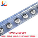 10PCS SMD Electrolytic Capacitors 16V 25V 35V 50V 100UF 220UF 330UF 470UF 680UF 1000UF Miniaturization Capacitors  NEW