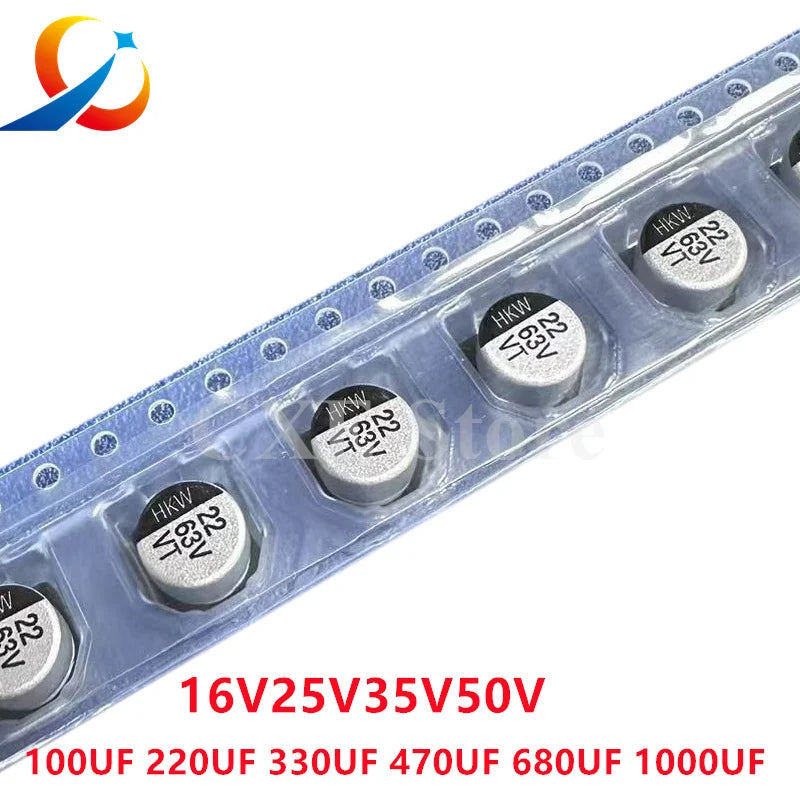10PCS SMD Electrolytic Capacitors 16V 25V 35V 50V 100UF 220UF 330UF 470UF 680UF 1000UF Miniaturization Capacitors  NEW