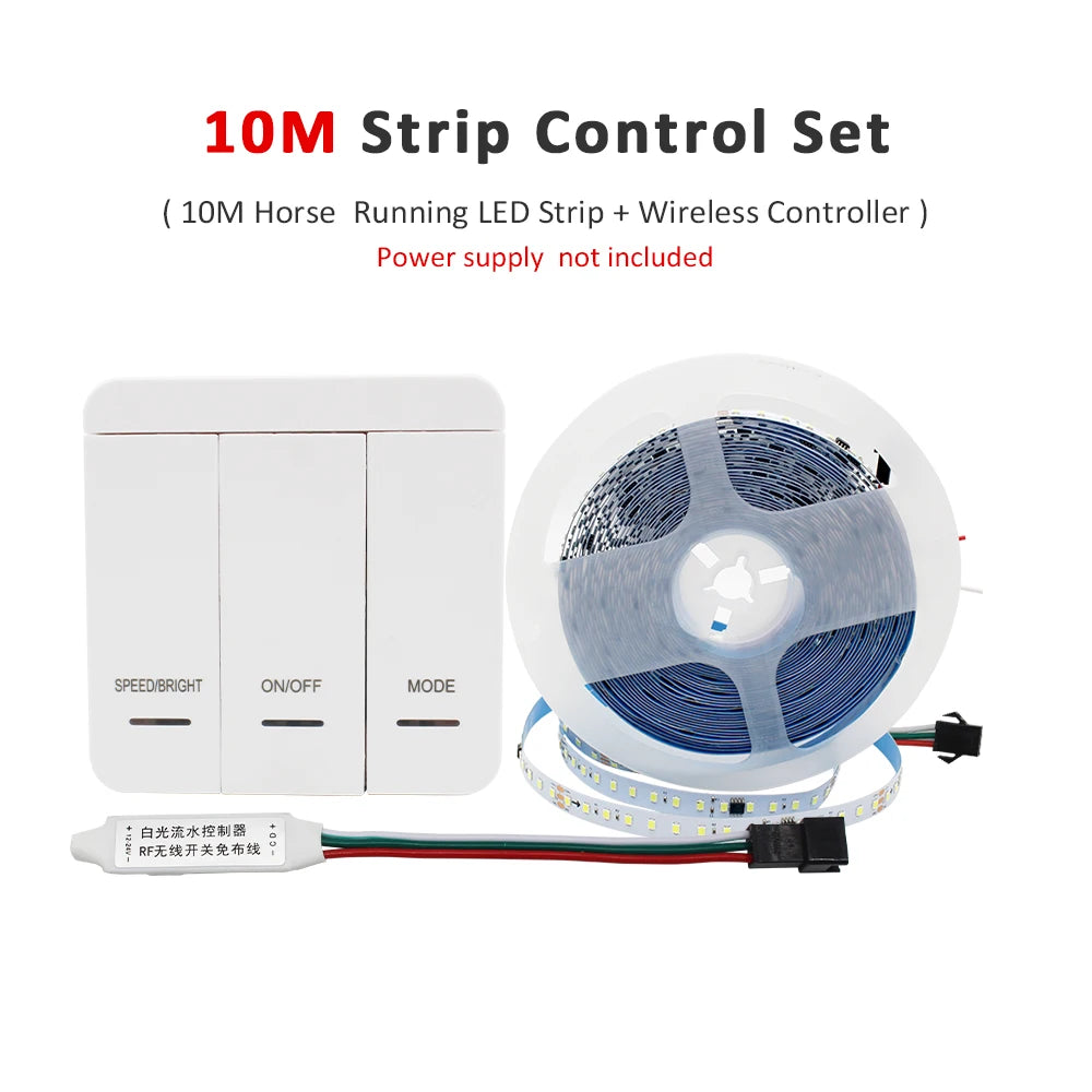 WS2811 2835SMD 24V DC Running Water LED Strip Flowing Light Wireless Controller Flexible Lamp Ribbon 120Leds/M IP30 10M 15M Kit