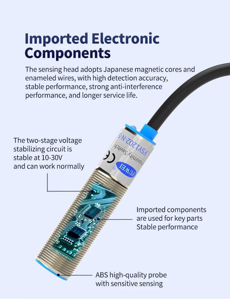 FSY12 M12 round Capacitive Proximity Sensor Switch Non-contact Positioning Sensor for Industrial Use