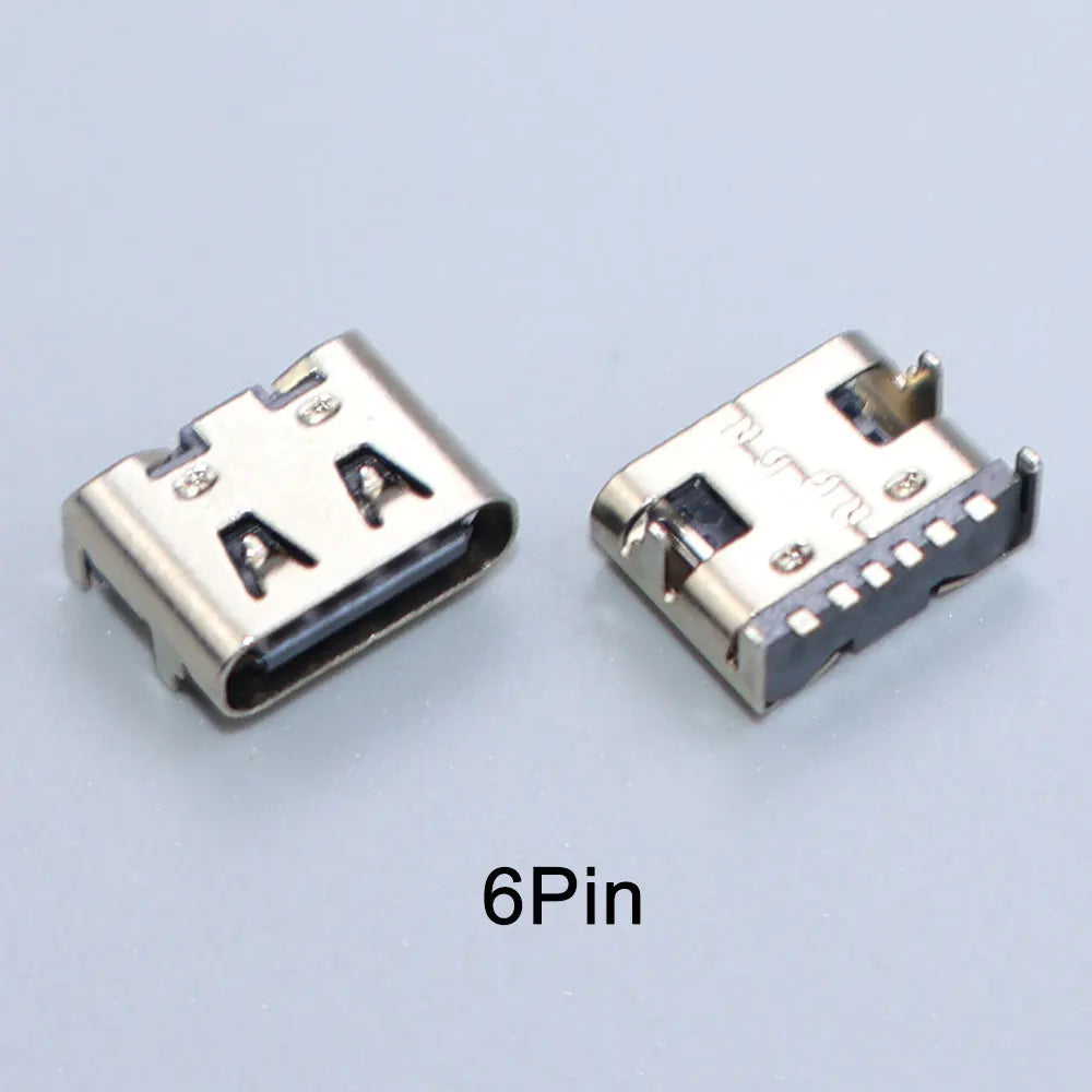 JCD 10PCS 2/6/16/24 Pin Type-C Charging Port USB-C Female Connector Charger Socket PCB Soldering SMD SMT DIY Repair Adapter