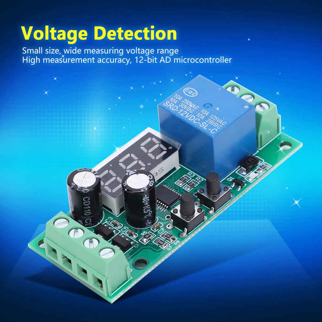 Voltage Detection Module Digital Display High Accuracy Relay Electronic Component DC12V Relay Module